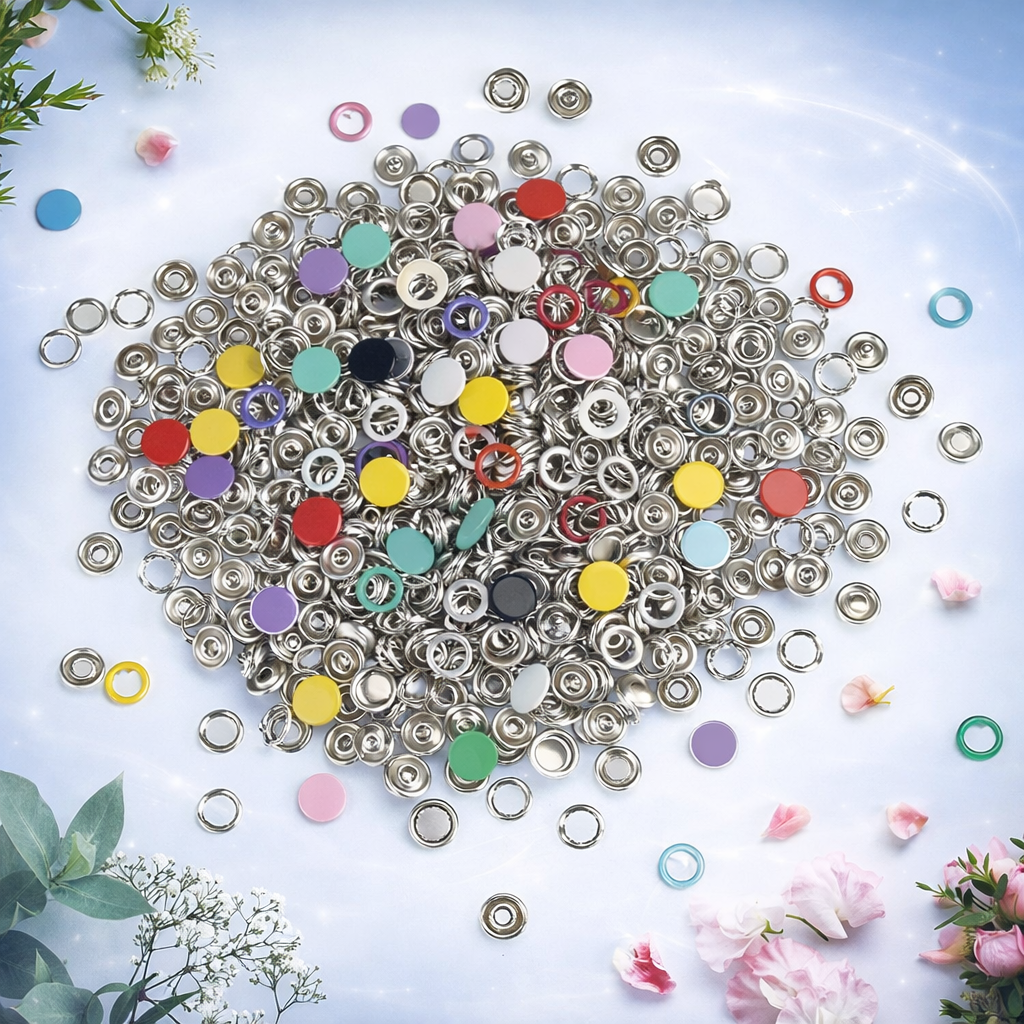 200PCS Metal Snaps Buttons with Fastener Pliers Press Tool Kit