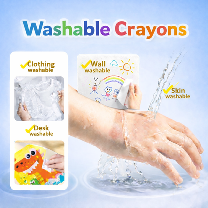 Jumbo Washable Crayons for Toddlers, 12 Colors