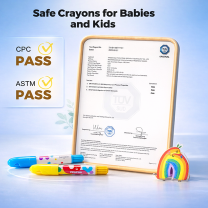 Jumbo Washable Crayons for Toddlers, 12 Colors