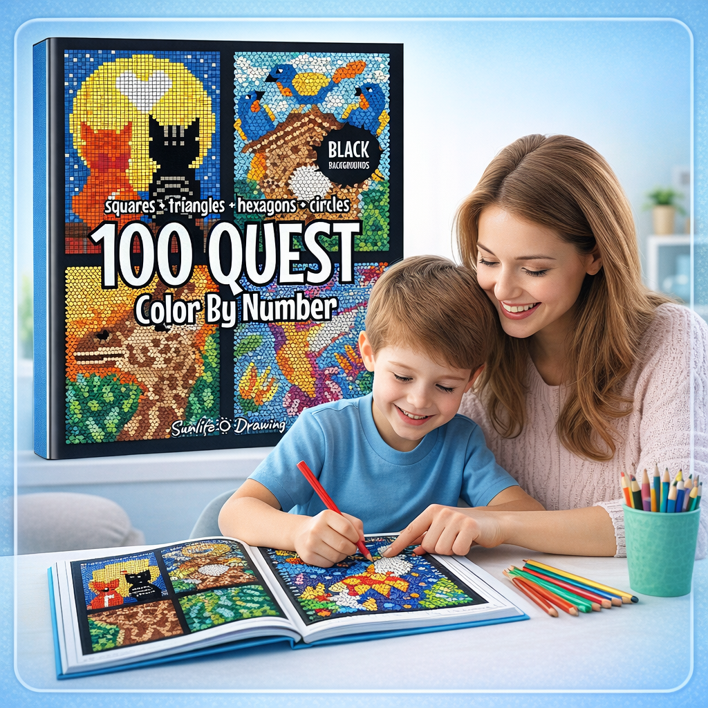 Color-by-Numbers Digital Coloring Book