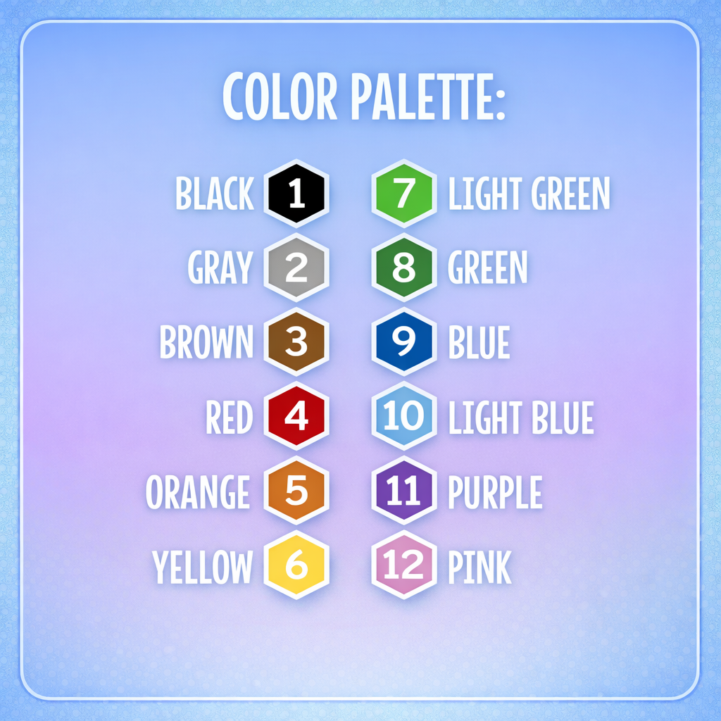 Color-by-Numbers Digital Coloring Book