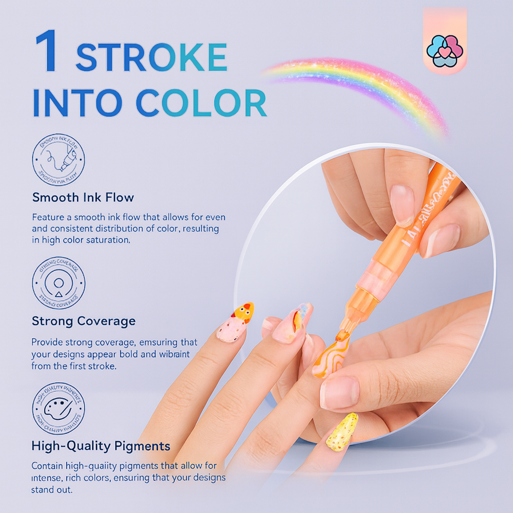 12 Colors 3D Nail Art Pens